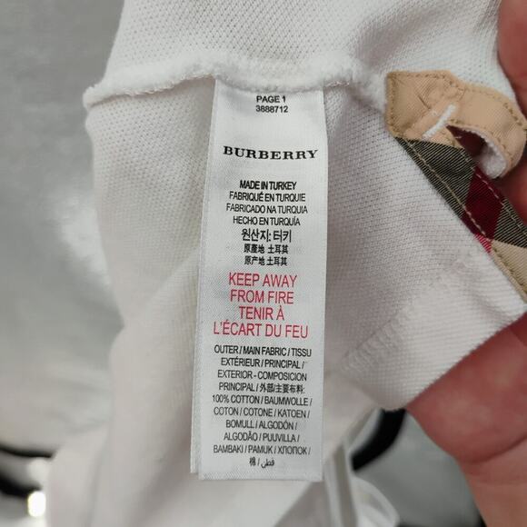 BURBERRY Polo size 12y young girls polo T-shirt Burberry logo pattern print - Picture 14 of 15